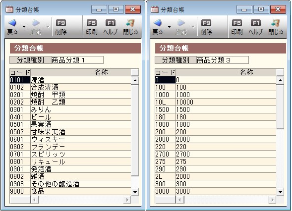 弥生販売「分類台帳」設定例